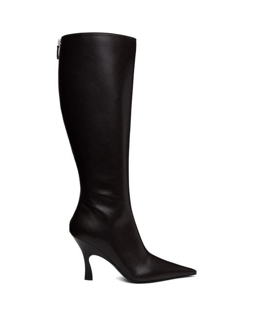 Stella McCartney Black Elsa Knee-High Heeled Tall Boots