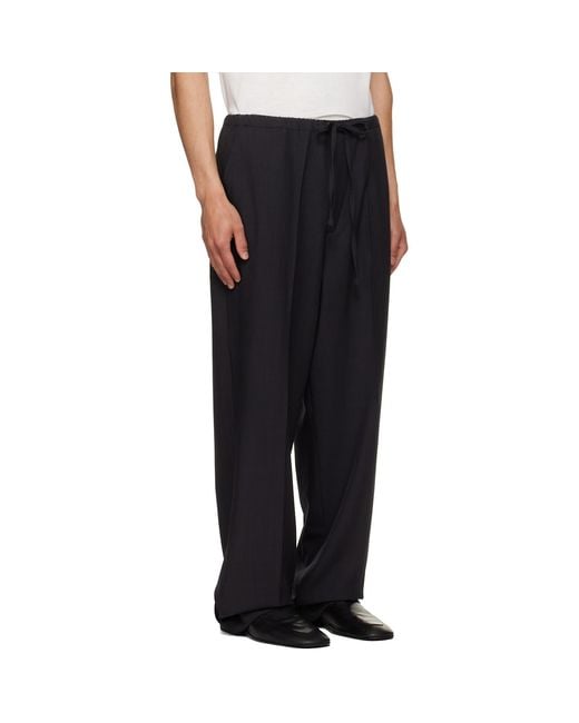 Second/Layer Black Baggy Primo Trousers for men