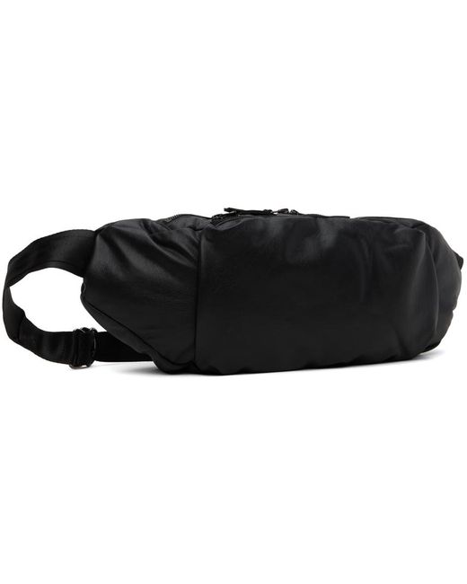 Attachment Black Synthetic Leather Waist Bag for men