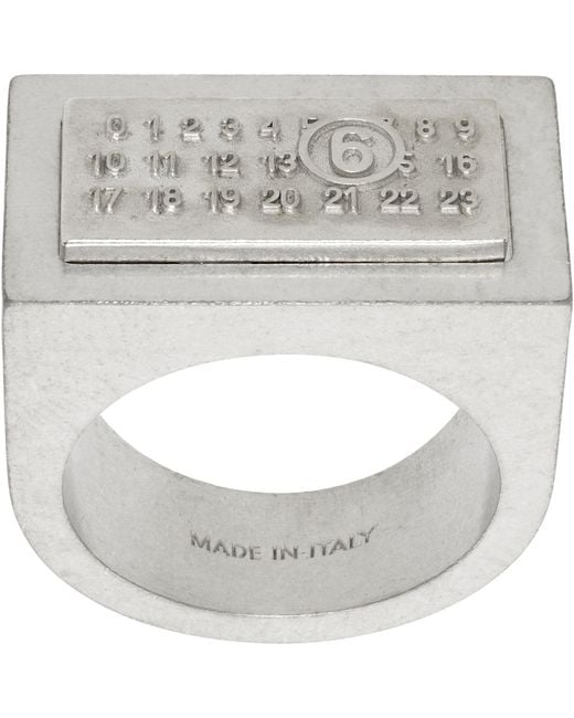 MM6 by Maison Margiela Metallic Numeric Rectangle Ring