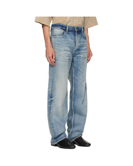 Fear Of God Blue Straight 5 Pocket Jeans for men
