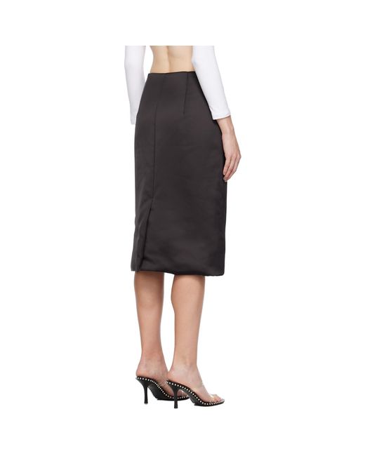 we11done Black Padded Midi Skirt