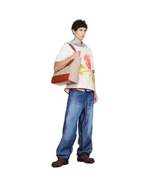 Marni Brown Canvas Tote for men