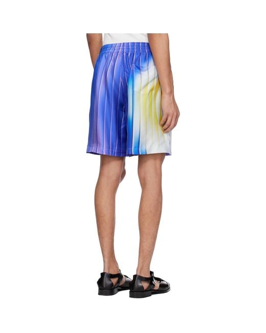 Casablanca Blue Shockwave Silk Shorts for men