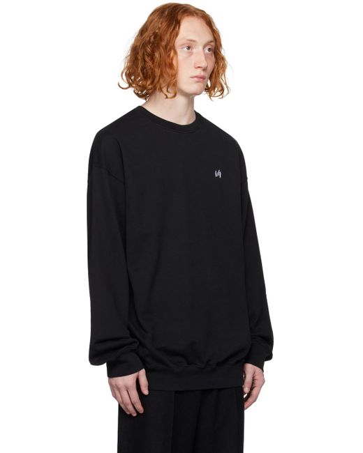 Ann Demeulemeester Black Embroidered Sweatshirt for men