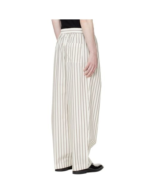 Louis-Gabriel Nouchi White Wide-Leg Striped Jogging Trousers for men