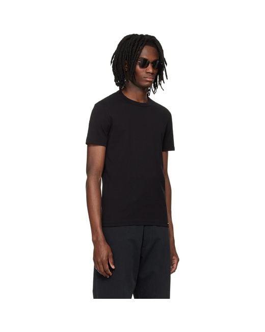 Tom Ford Black Cotton Crewneck T-Shirt for men