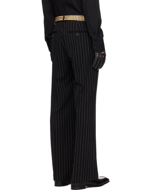 Ernest W. Baker Black Loose Fit Flare Trousers for men