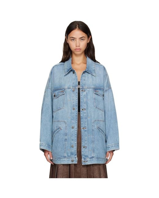 DIESEL Blue Oversized Workwear Denim Jacket