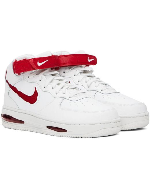 Nike Black White & Red Air Force 1 Mid Evo Sneakers for men