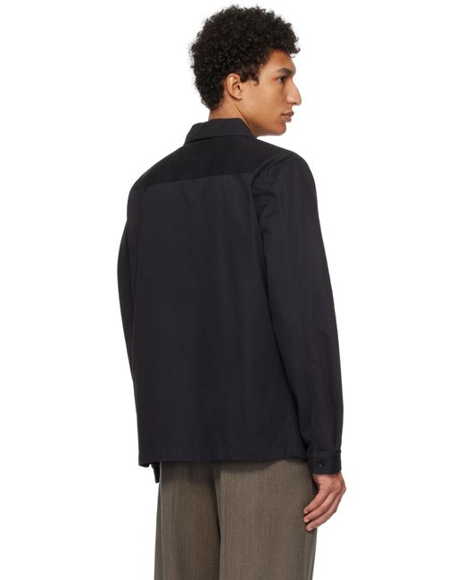 メンズ HUGO ブラック オーバーサイズフィット オーバーシャツ Black