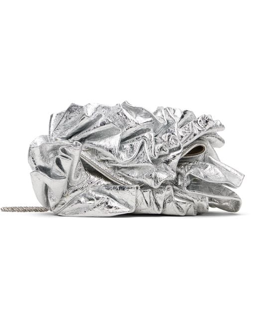 Dries Van Noten Black Small Ruffled Clutch