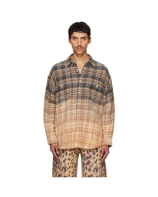 R13 Brown Boyfriend Shirt for men