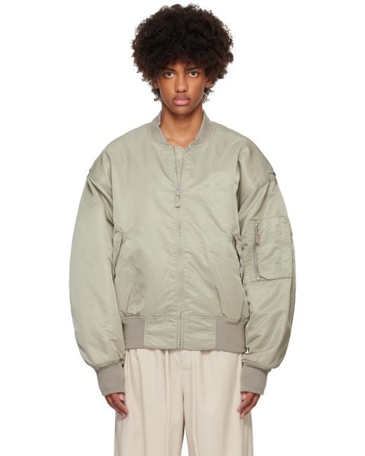 Entire studios Gray Broad Bomber Jacket for men