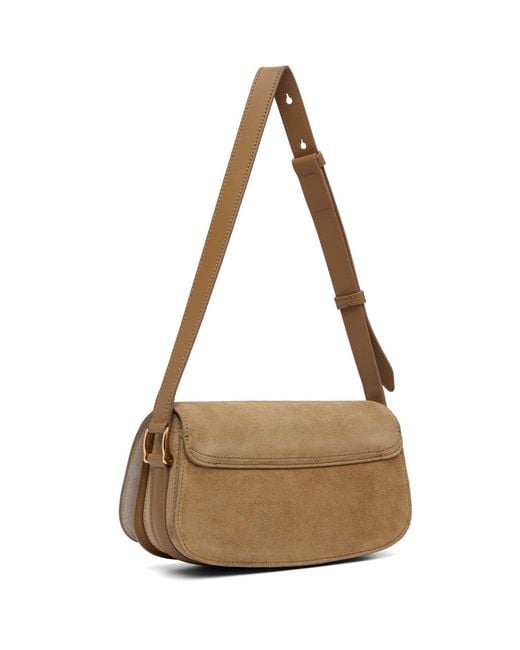 AMI Brown Calfskin Leather Paris Paris Shoulder Bag