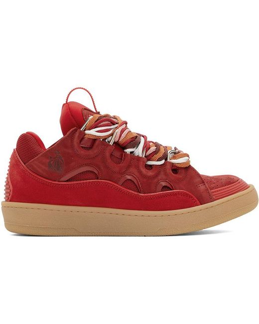 Lanvin Red Curb Sneakers for men