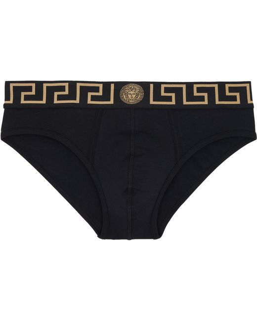Versace Black Three-Pack Jersey Briefs for men
