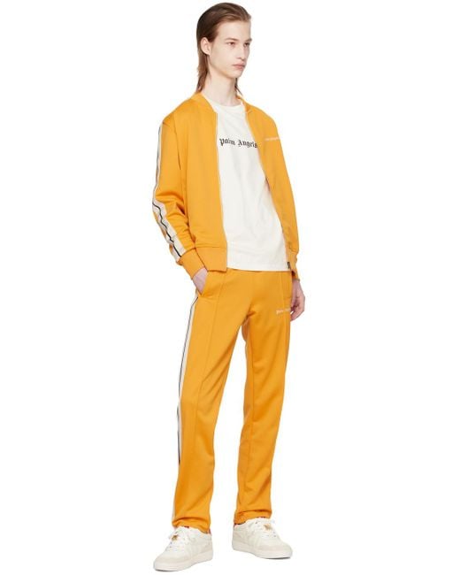 Palm Angels Yellow Striped Track Pants for men