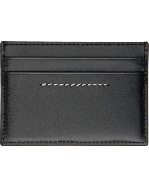 MM6 by Maison Margiela Black Leather Card Holder