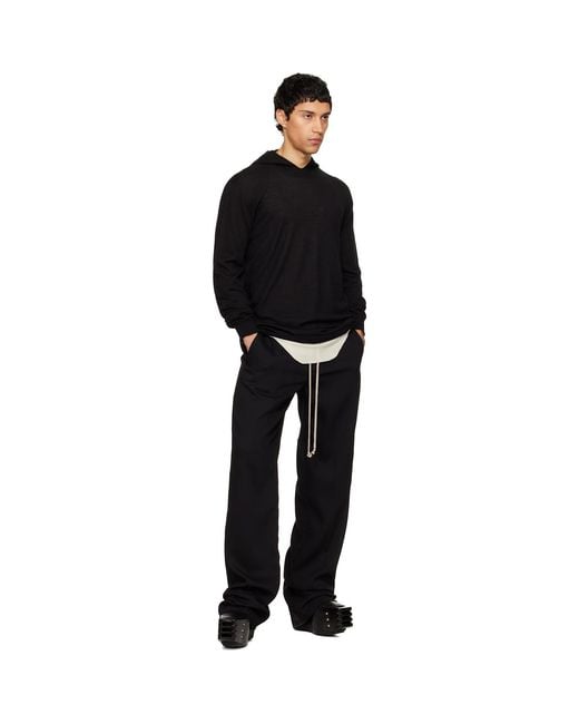 Rick Owens Black Temple Oversized Ls Hoodie for men