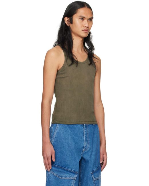 Dion Lee Blue Khaki Sprayed Rivet Tank Top for men