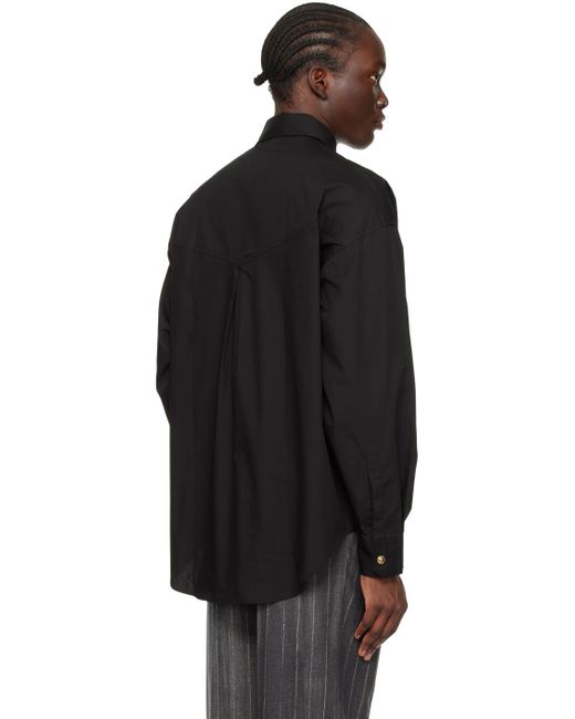 Chemise noire à écusson à logo Versace pour homme en coloris Black