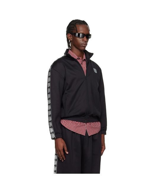 Vetements Black Biker Cross Tape Zip-Up Track Jacket for men