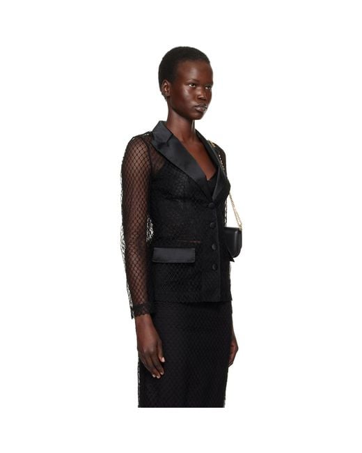 Dolce & Gabbana Black Single-breasted Mesh 'dolce' Tuxedo Jacket
