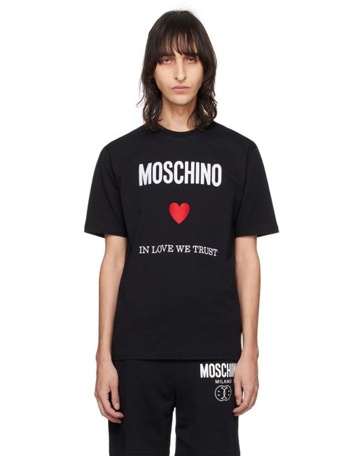 Moschino Black 'in Love We Trust' T-shirt for men