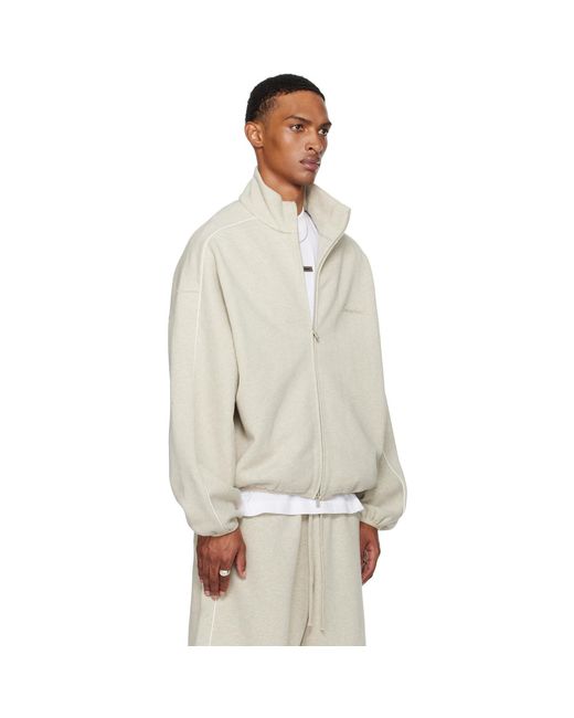 Fear Of God Natural Modern Fit Fleece Track Jacket for men