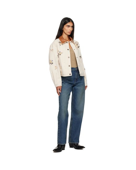 Isabel Marant White Lavine Denim Jacket