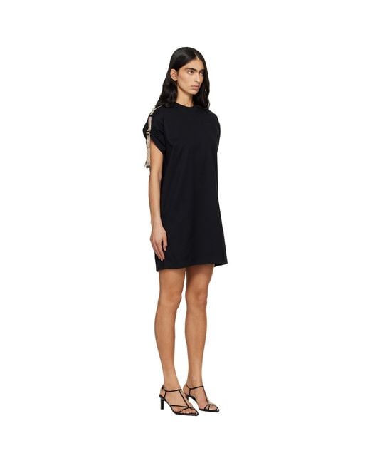 Burberry Black Check Trim Cotton T-Shirt Minidress