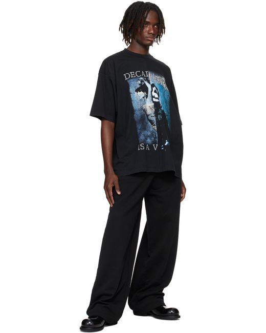Vetements Black Cradle Of Filth Cut-Up Oversized T-Shirt for men