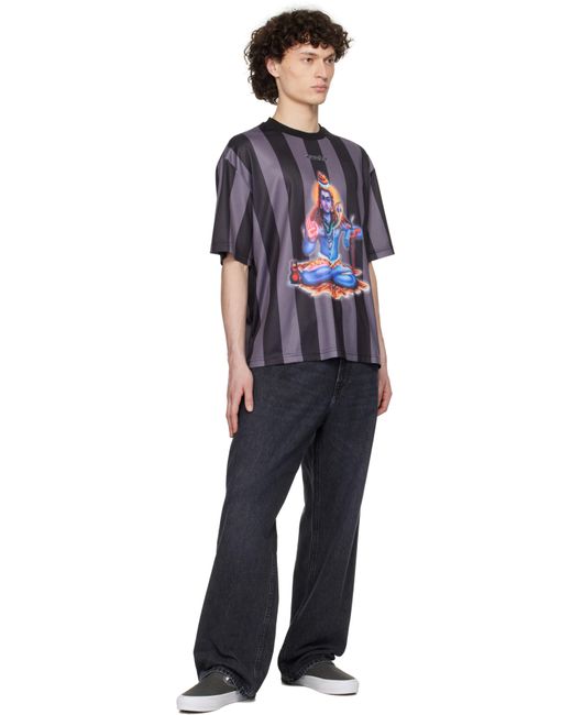 メンズ AWAKE NY ブラック Retro サッカー ジャージ トップス Blue