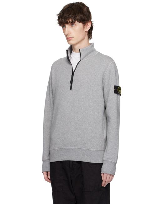 メンズ Stone Island グレー Organic Cotton Fleece スウェットシャツ Gray
