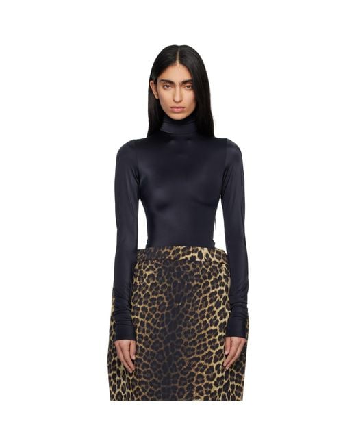 Marie Adam-Leenaerdt Black High Neck Body Zip Cover Top
