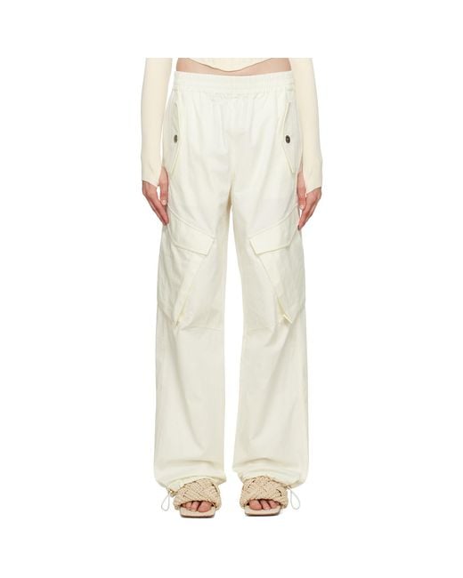 Dion Lee Natural White Elasticized Trousers