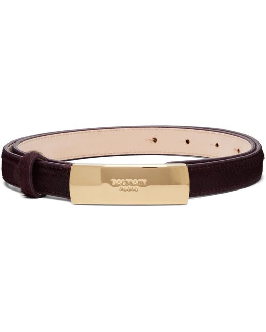Balmain Brown Burgundy Calfskin Belt
