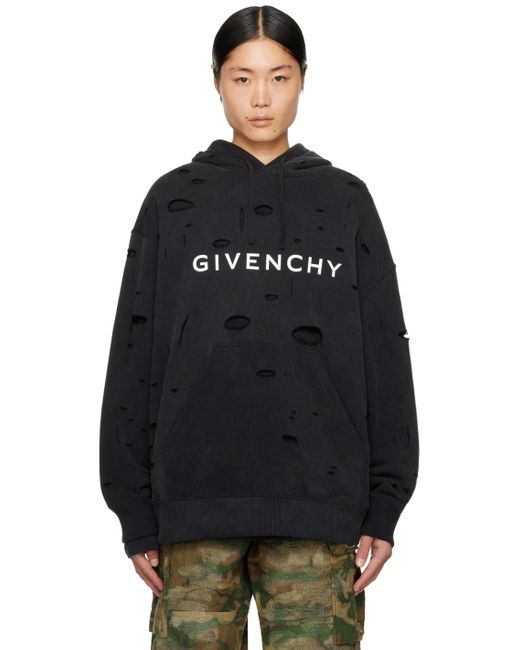 Givenchy Black Cutout Hoodie for men