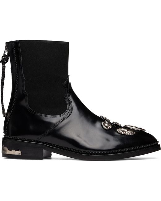 Toga Black Polido Ankle Boots