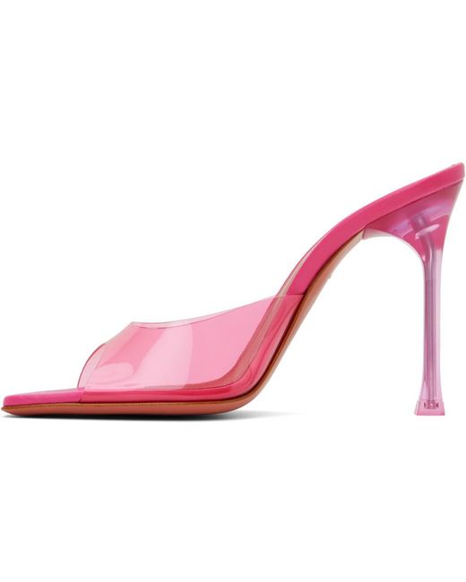 AMINA MUADDI Black Pink Alexa Glass Slipper 105 Heeled Sandals