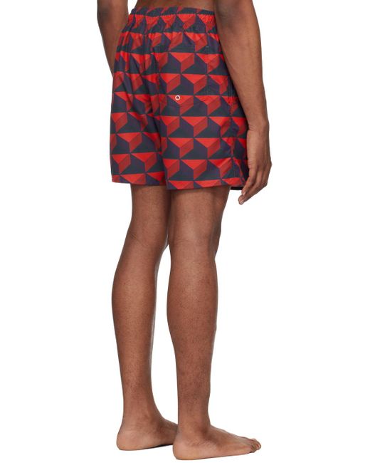 Lacoste Red Robert George Print Swim Shorts for men