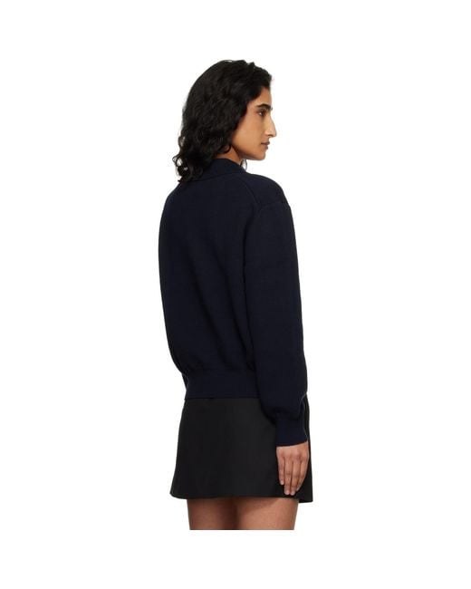 DUNST Blue Cashmere Collared Polo