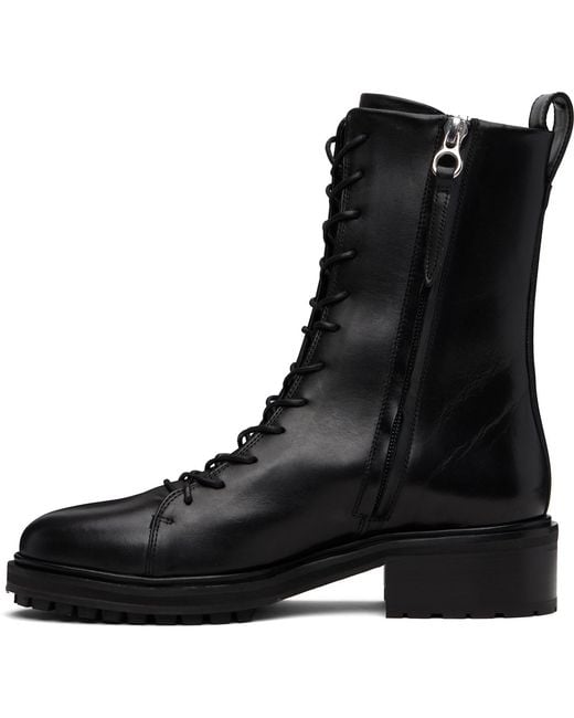 Aeyde Black Isa Lace-Up Ankle Boots