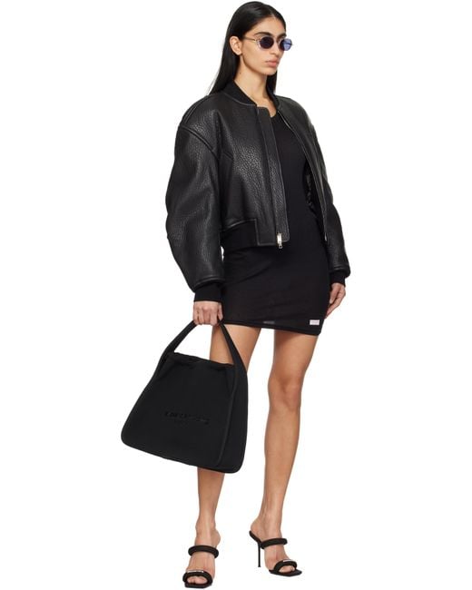 Alexander Wang Black Ryan Large Ribbed Knit Bag