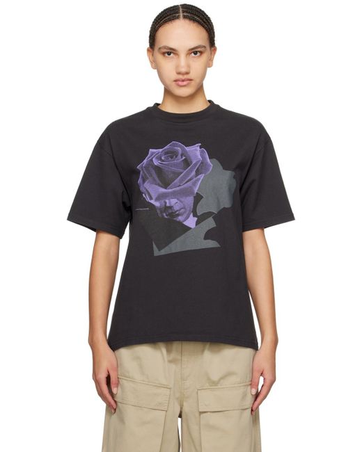 T-shirt noir à image de fleur Undercover en coloris Black