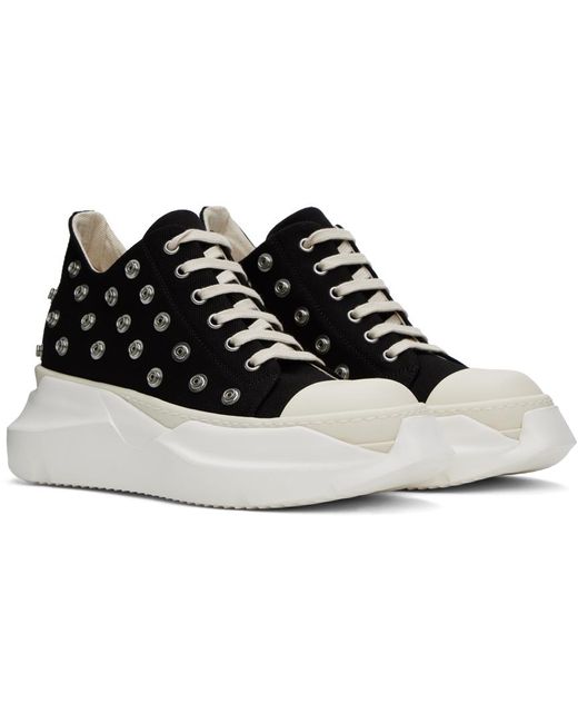 Rick Owens Black Abstract Low Sneak Studded for men