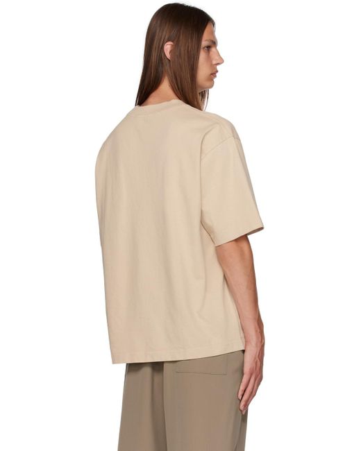 Acne Multicolor Beige Relaxed Fit T-shirt for men