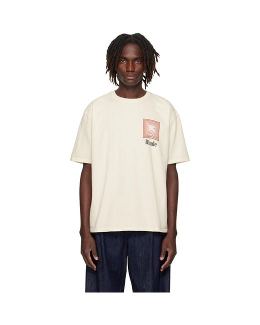 Rhude Black Off- Chevron Logo Repeat T-Shirt for men