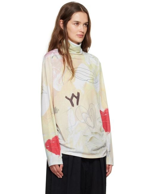 OPEN YY Multicolor Graphic Slouch Turtleneck